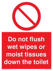 PH5783: Do not flush wet wipes or moist tissues down the toilet