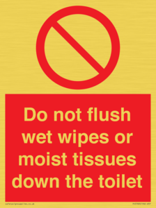 PH5783: Do not flush wet wipes or moist tissues down the toilet