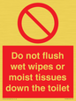 PH5783: Do not flush wet wipes or moist tissues down the toilet
