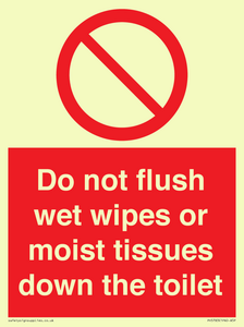 PH5783: Do not flush wet wipes or moist tissues down the toilet
