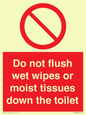 PH5783: Do not flush wet wipes or moist tissues down the toilet