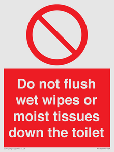 PH5783: Do not flush wet wipes or moist tissues down the toilet