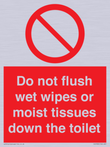 PH5783: Do not flush wet wipes or moist tissues down the toilet
