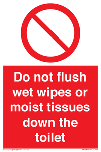 PH5783: Do not flush wet wipes or moist tissues down the toilet
