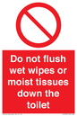 PH5783: Do not flush wet wipes or moist tissues down the toilet