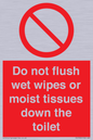 PH5783: Do not flush wet wipes or moist tissues down the toilet