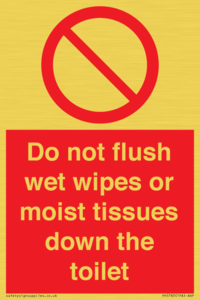 PH5783: Do not flush wet wipes or moist tissues down the toilet