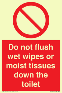 PH5783: Do not flush wet wipes or moist tissues down the toilet