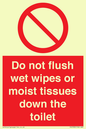 PH5783: Do not flush wet wipes or moist tissues down the toilet