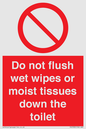 PH5783: Do not flush wet wipes or moist tissues down the toilet