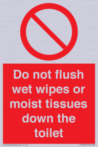 PH5783: Do not flush wet wipes or moist tissues down the toilet