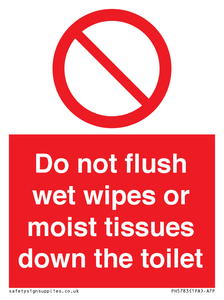 PH5783: Do not flush wet wipes or moist tissues down the toilet