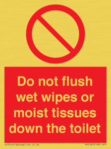 PH5783: Do not flush wet wipes or moist tissues down the toilet