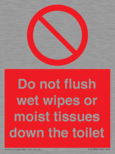 PH5783: Do not flush wet wipes or moist tissues down the toilet