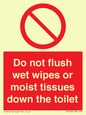 PH5783: Do not flush wet wipes or moist tissues down the toilet
