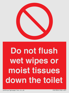 PH5783: Do not flush wet wipes or moist tissues down the toilet