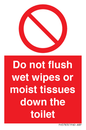 PH5783: Do not flush wet wipes or moist tissues down the toilet