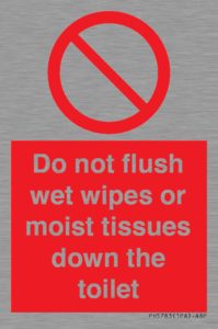 PH5783: Do not flush wet wipes or moist tissues down the toilet
