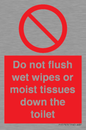 PH5783: Do not flush wet wipes or moist tissues down the toilet