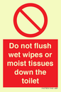 PH5783: Do not flush wet wipes or moist tissues down the toilet