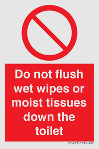 PH5783: Do not flush wet wipes or moist tissues down the toilet