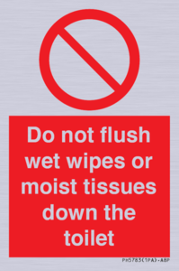 PH5783: Do not flush wet wipes or moist tissues down the toilet