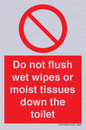PH5783: Do not flush wet wipes or moist tissues down the toilet