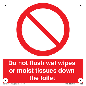 PH5783: Do not flush wet wipes or moist tissues down the toilet
