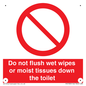 PH5783: Do not flush wet wipes or moist tissues down the toilet