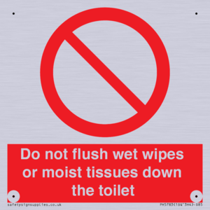 PH5783: Do not flush wet wipes or moist tissues down the toilet