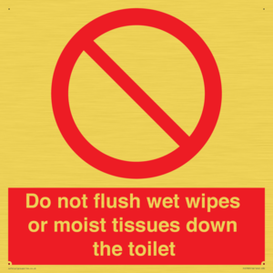 PH5783: Do not flush wet wipes or moist tissues down the toilet