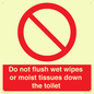 PH5783: Do not flush wet wipes or moist tissues down the toilet
