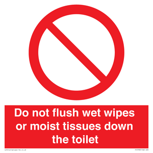 PH5783: Do not flush wet wipes or moist tissues down the toilet