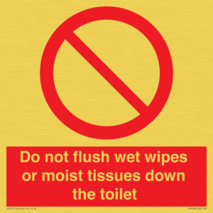 PH5783: Do not flush wet wipes or moist tissues down the toilet