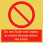 PH5783: Do not flush wet wipes or moist tissues down the toilet