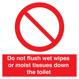 PH5783: Do not flush wet wipes or moist tissues down the toilet