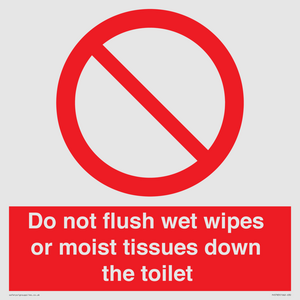 PH5783: Do not flush wet wipes or moist tissues down the toilet
