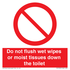 PH5783: Do not flush wet wipes or moist tissues down the toilet