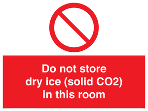 PH7556: Do not store dry ice (solid CO2) in this room