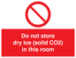 PH7556: Do not store dry ice (solid CO2) in this room