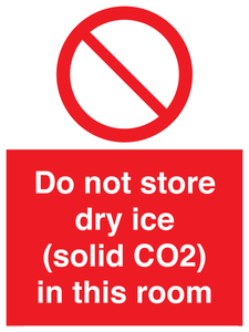 PH7556: Do not store dry ice (solid CO2) in this room