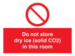 PH7556: Do not store dry ice (solid CO2) in this room