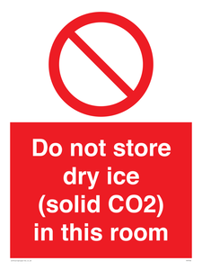 PH7556: Do not store dry ice (solid CO2) in this room