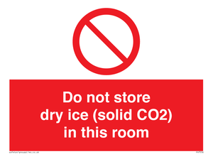 PH7556: Do not store dry ice (solid CO2) in this room