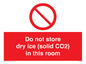 PH7556: Do not store dry ice (solid CO2) in this room