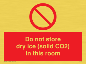 PH7556: Do not store dry ice (solid CO2) in this room