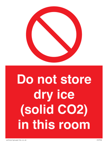 PH7556: Do not store dry ice (solid CO2) in this room