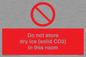 PH7556: Do not store dry ice (solid CO2) in this room