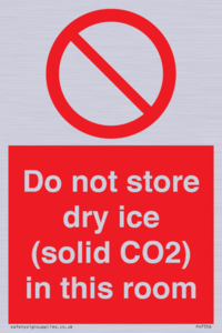 PH7556: Do not store dry ice (solid CO2) in this room