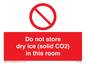 PH7556: Do not store dry ice (solid CO2) in this room